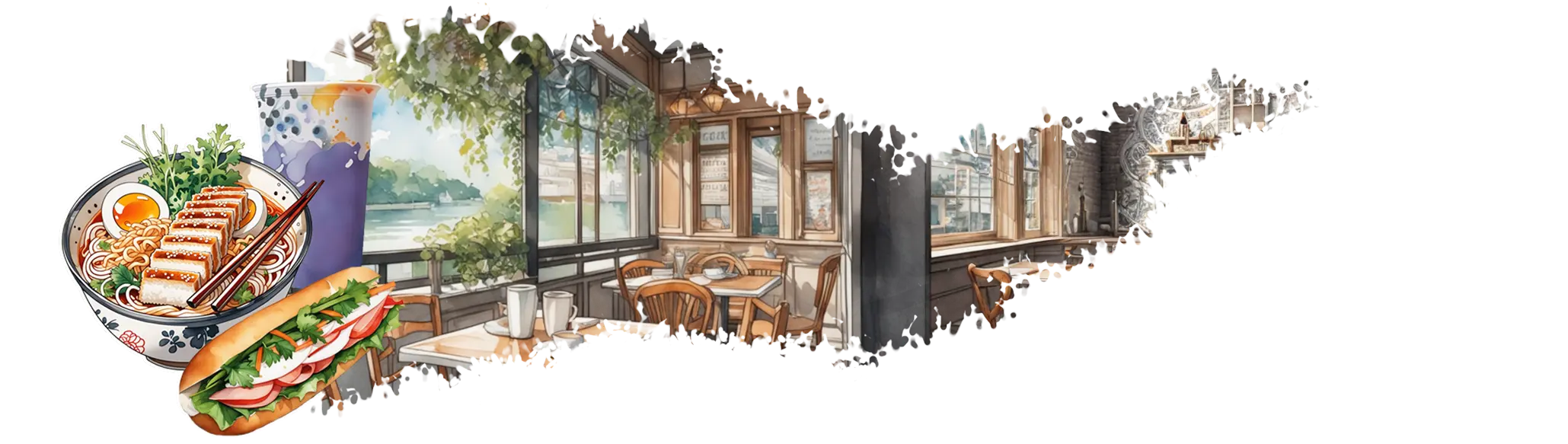 Background image of food in cafe